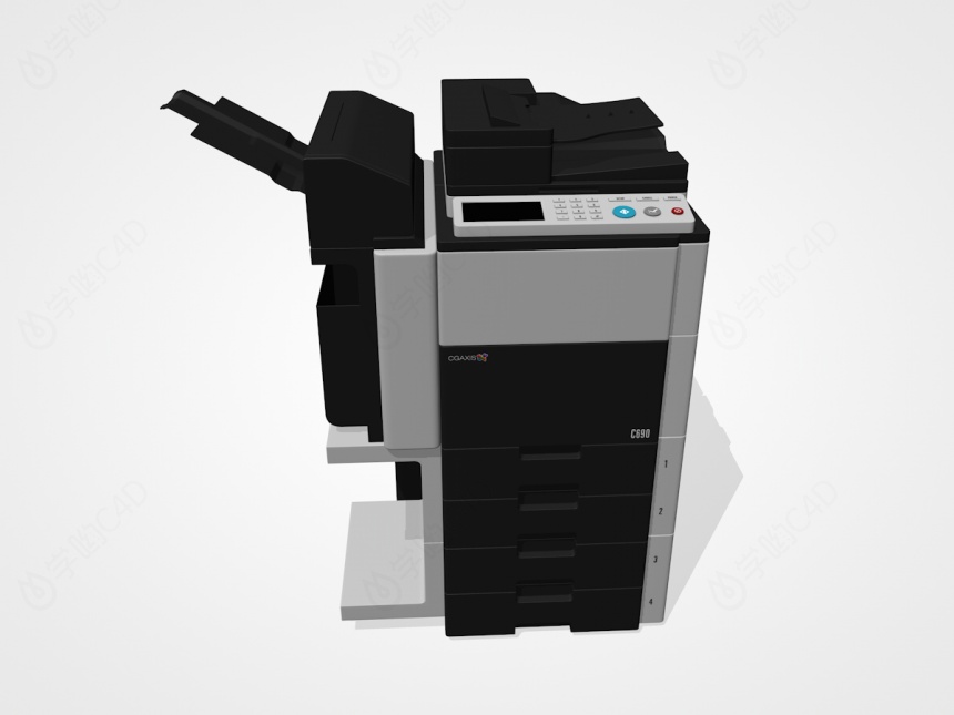 办公用品打印复印一体机C4D模型