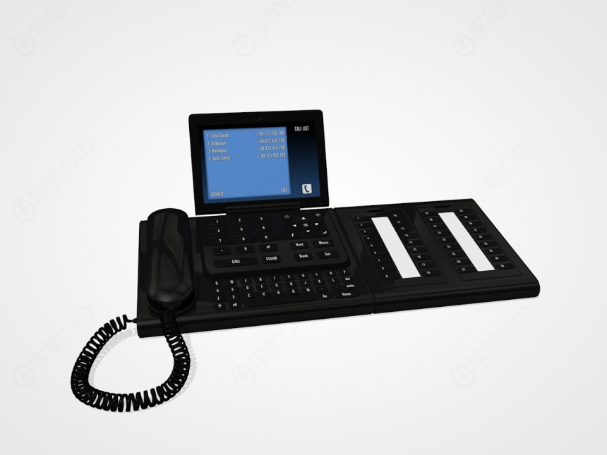 办公用品电话C4D模型