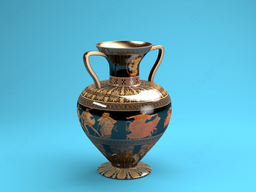 复古花瓶C4D模型
