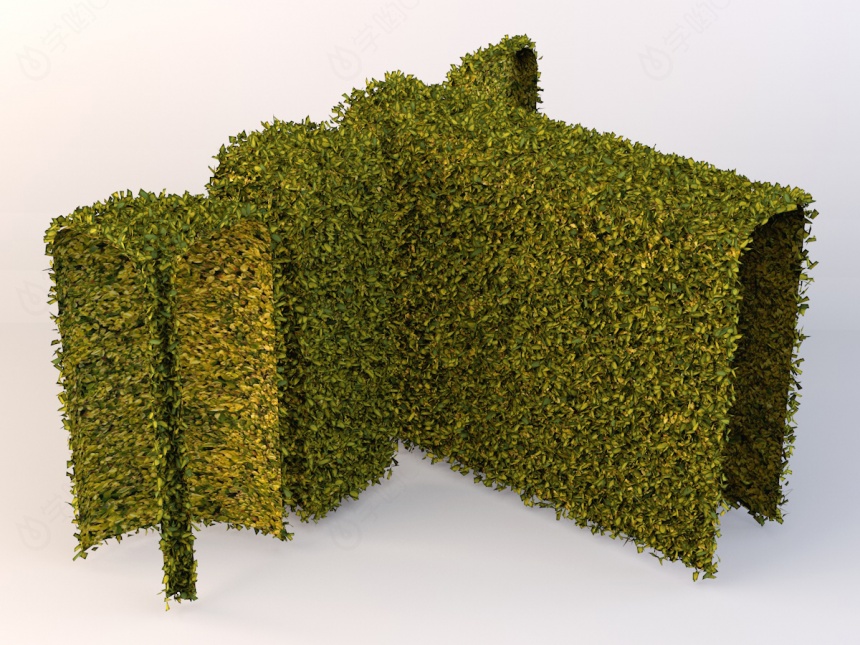 绿植围墙C4D模型