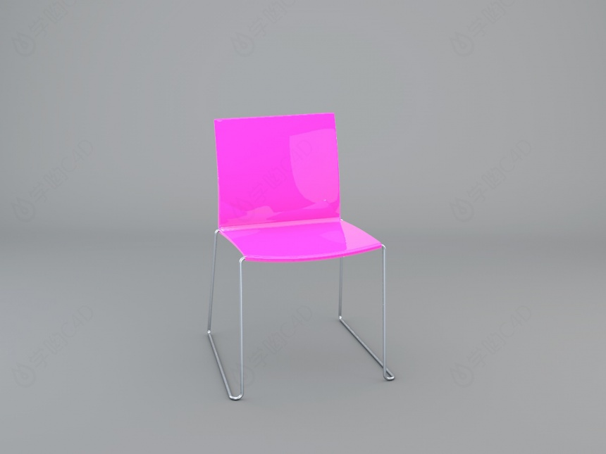 蓝色塑料座椅C4D模型
