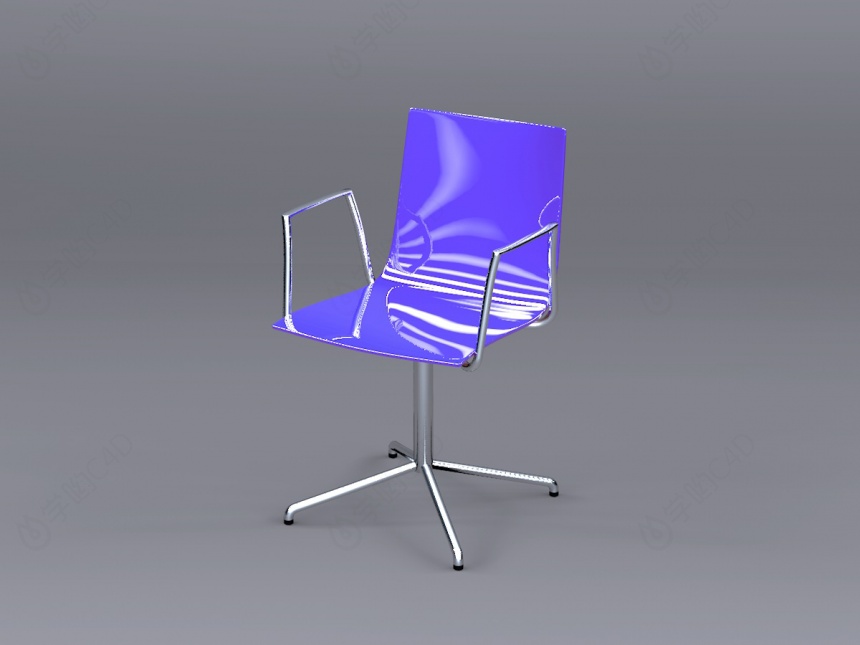 现代蓝色座椅C4D模型
