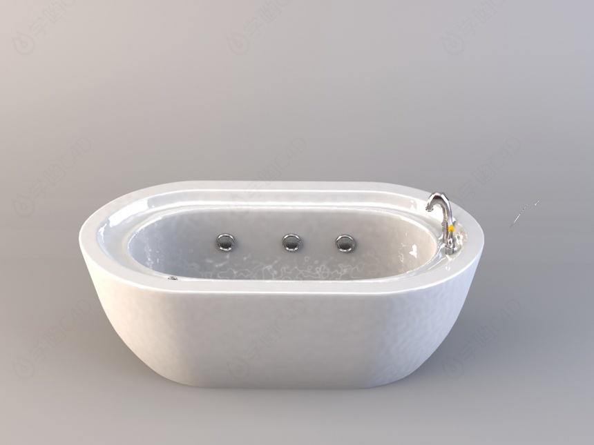 家居陶瓷浴盆C4D模型