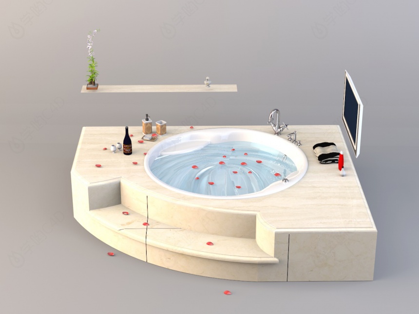 浴室浴缸组合套件C4D模型