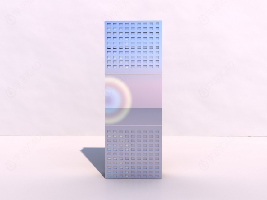 方形多孔柱子C4D模型