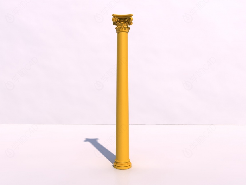 欧式金色柱子C4D模型