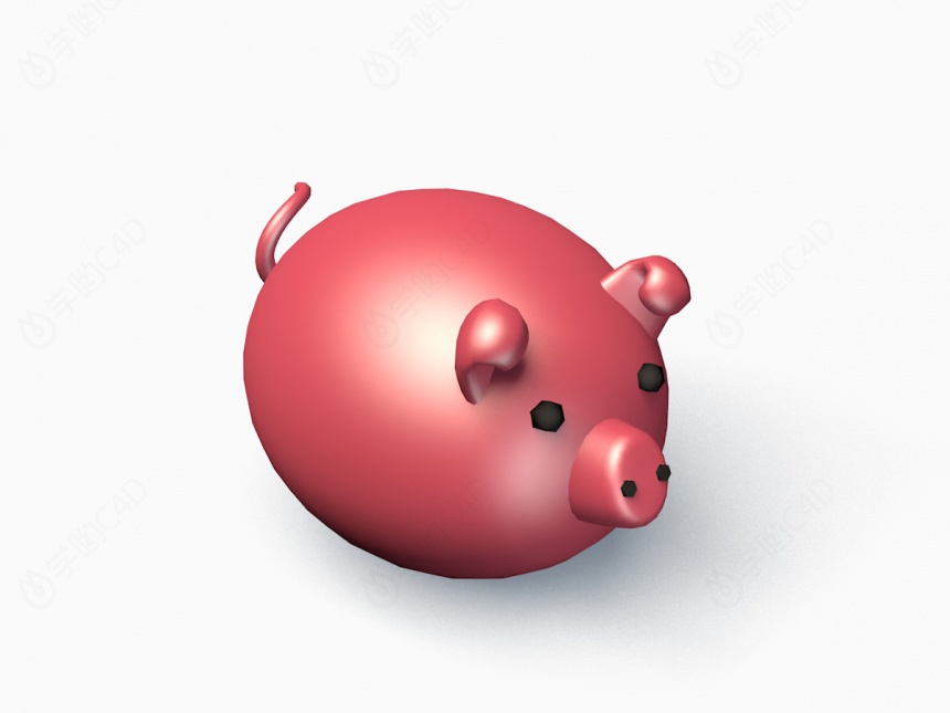 粉色猪玩具C4D模型