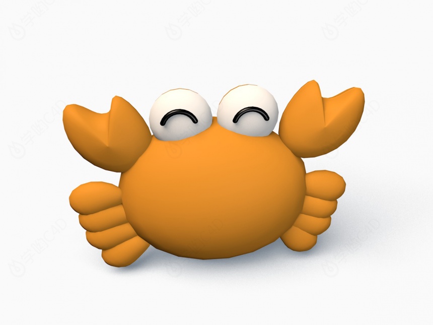 黄色螃蟹C4D模型