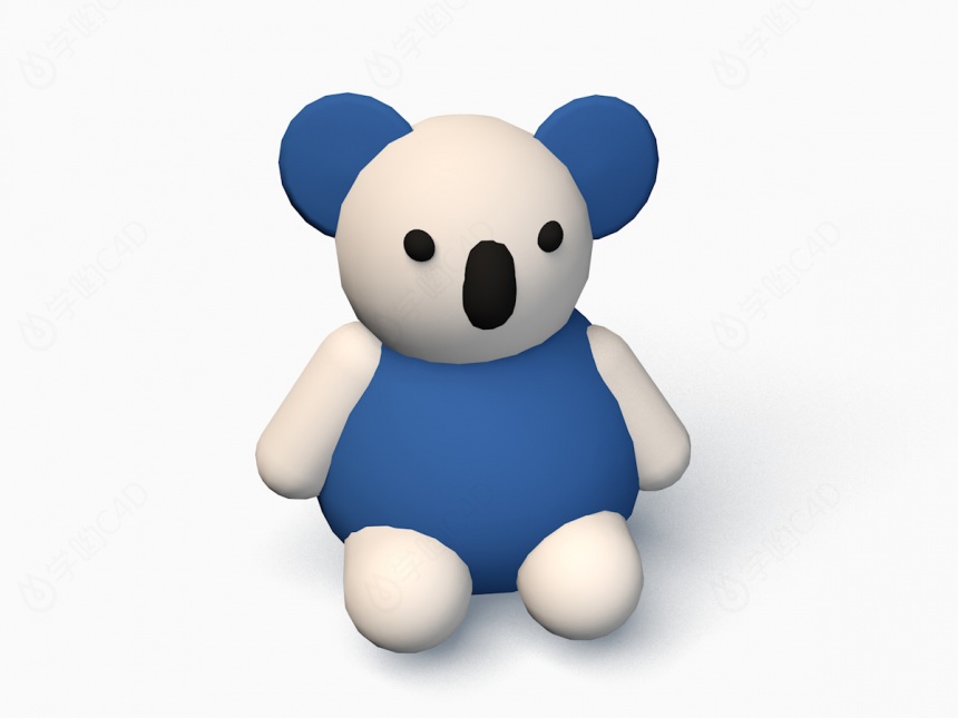 蓝色小熊C4D模型