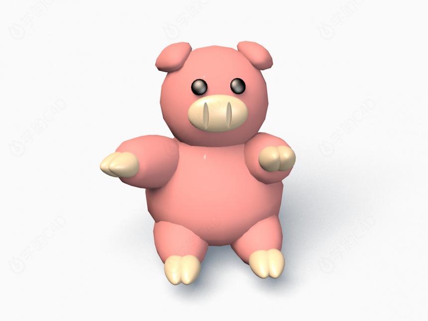 粉色小熊C4D模型