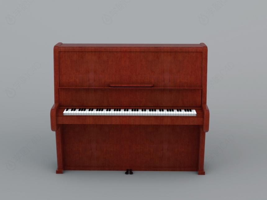 木质钢琴架C4D模型