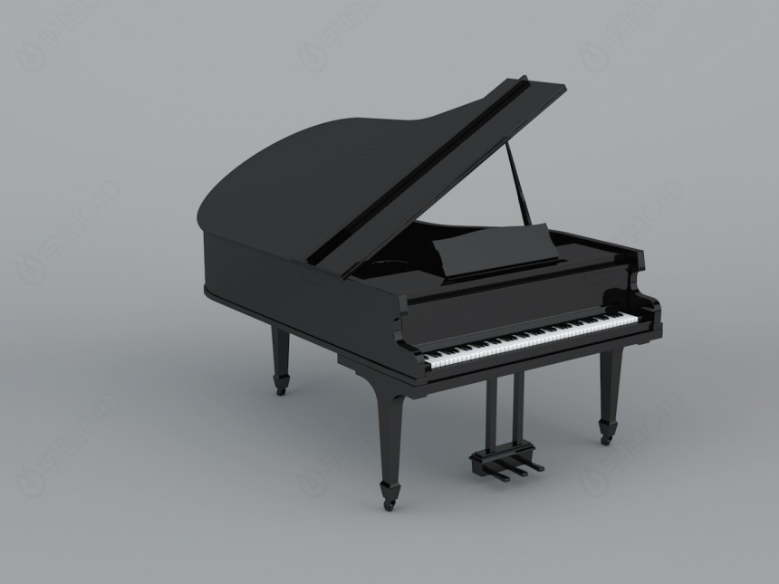 豪华钢琴C4D模型