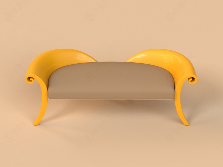简约沙发凳C4D模型