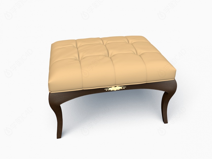 皮质沙发凳C4D模型