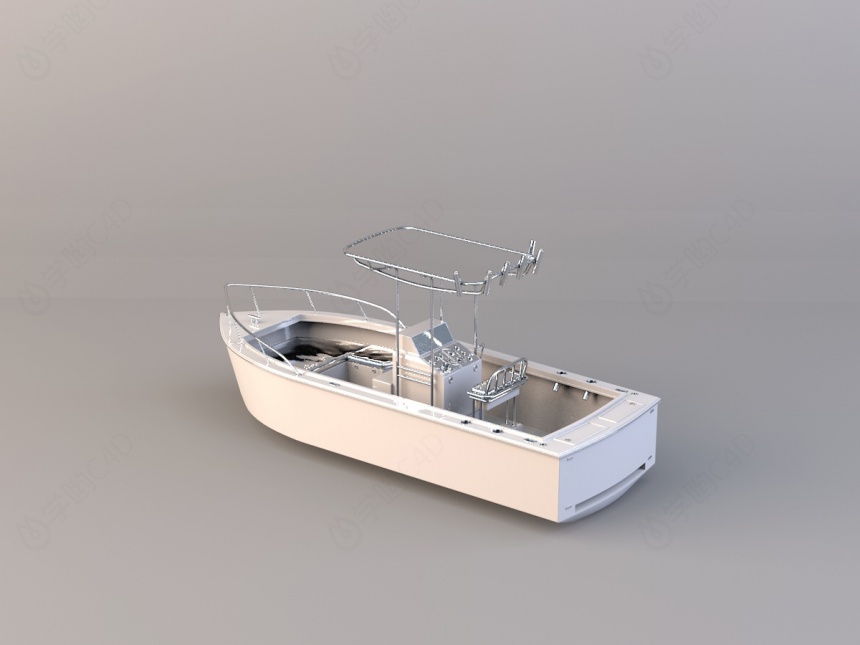 小型游艇C4D模型