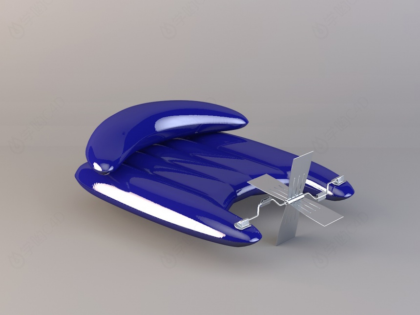紫色皮划艇C4D模型
