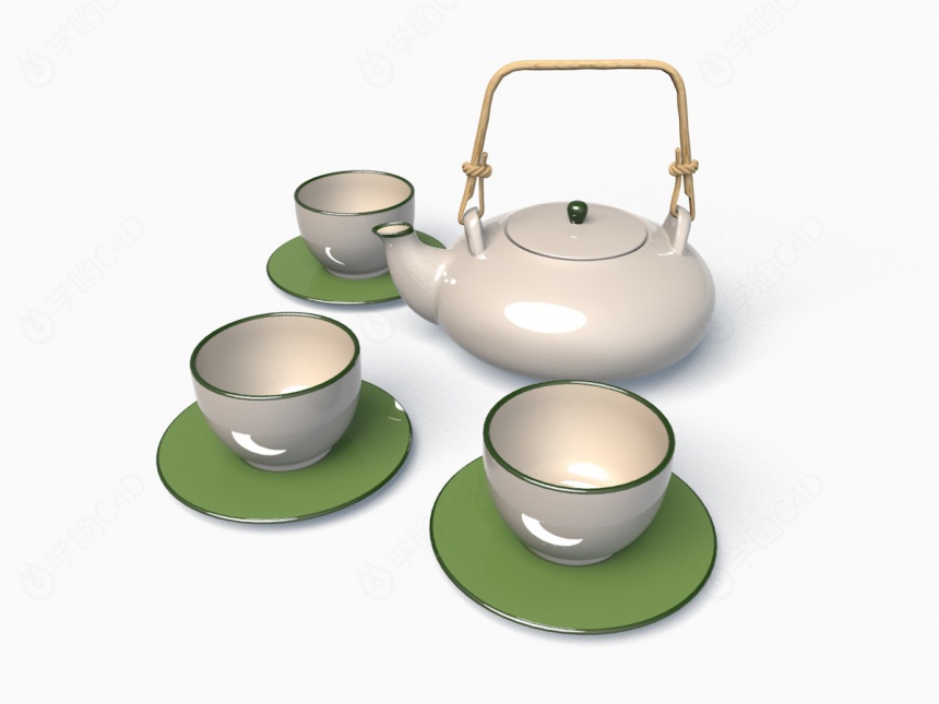 瓷器茶具C4D模型