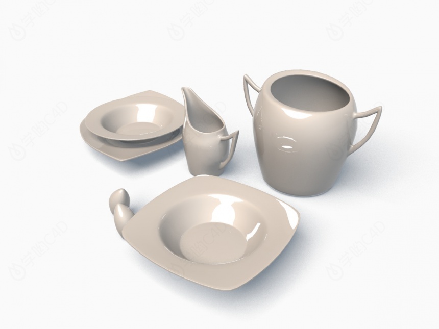 陶瓷餐具C4D模型