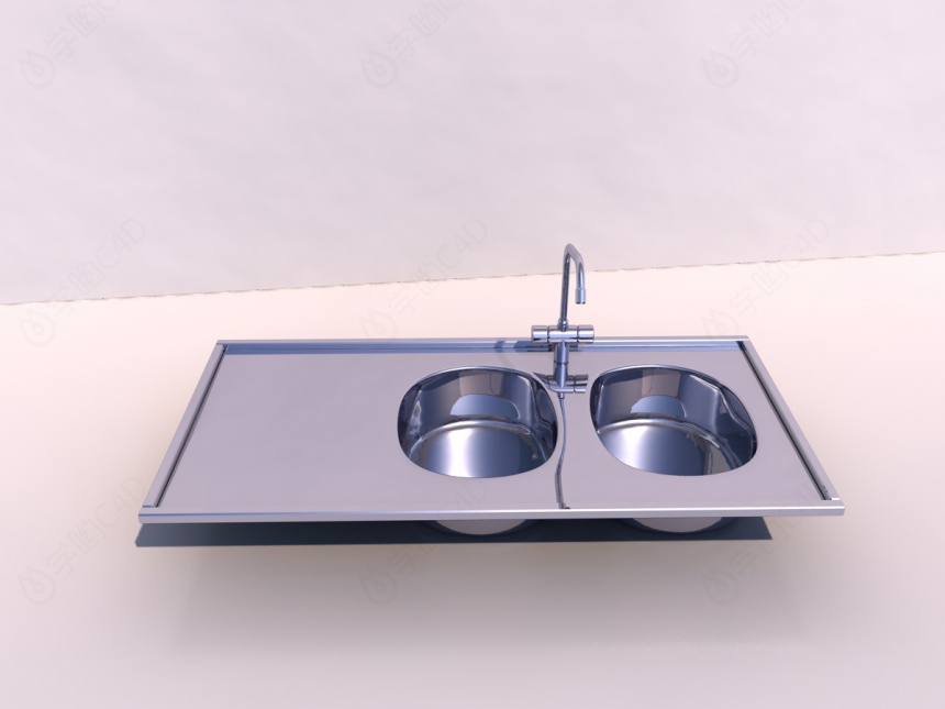 厨房不锈钢水槽C4D模型