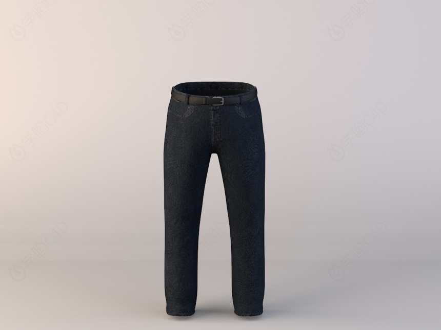 男士牛仔裤C4D模型