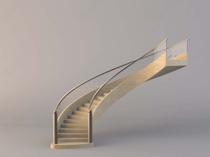 简约现代楼梯C4D模型