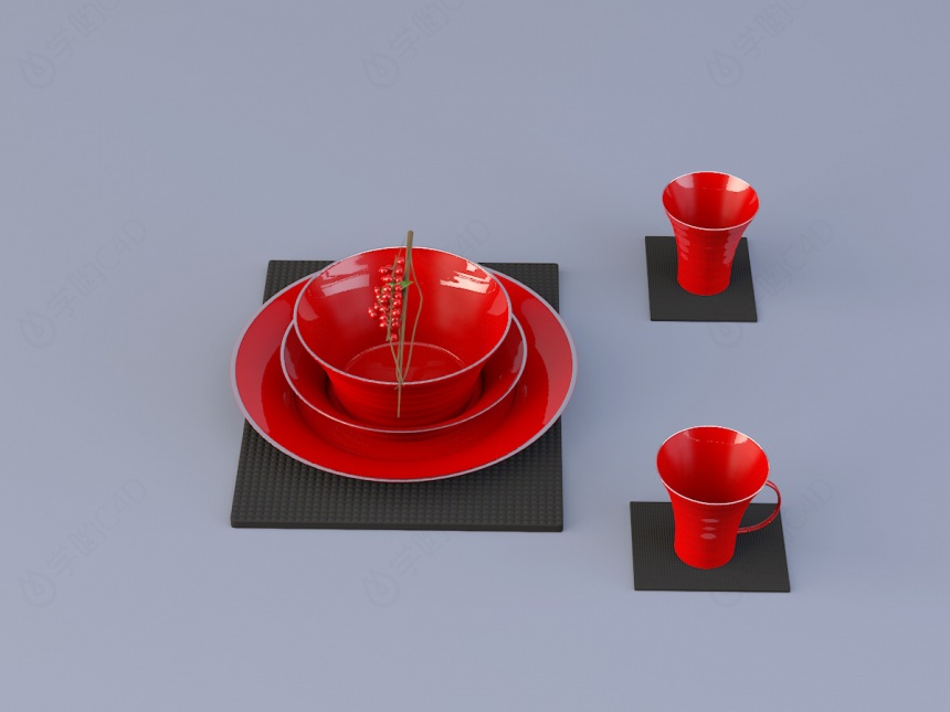 餐具组合C4D模型