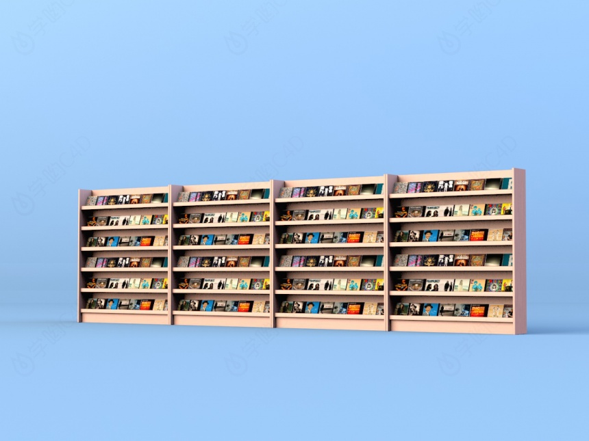 书店大型书架C4D模型