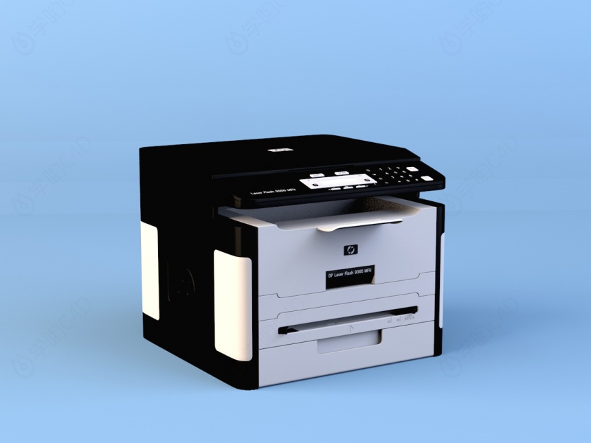 办公打印机C4D模型