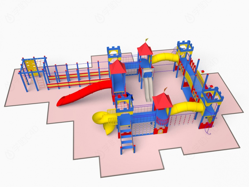公园儿童设施C4D模型