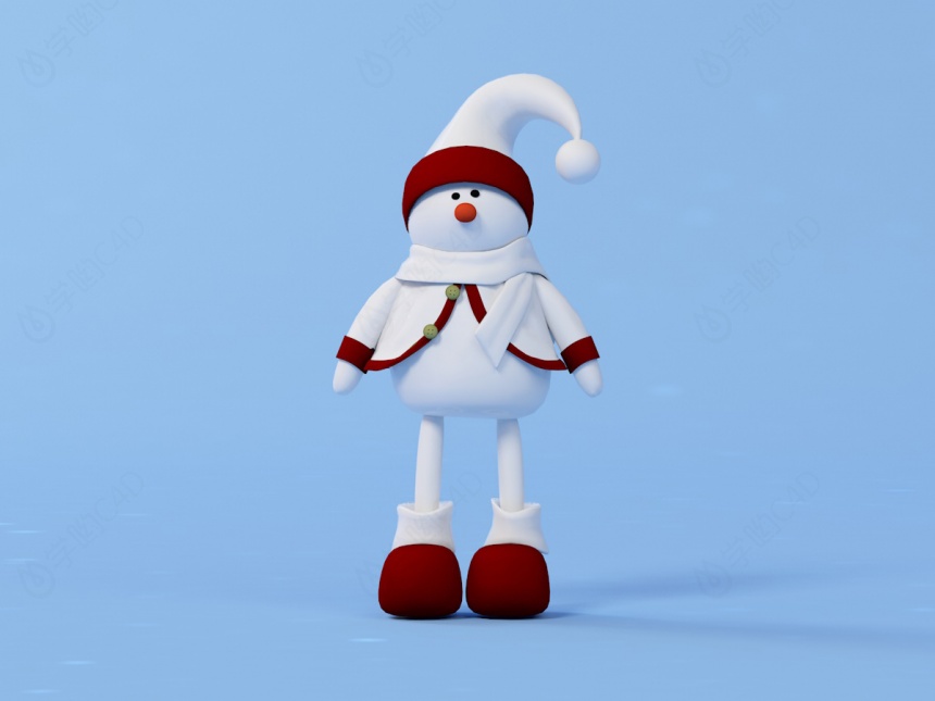 雪人玩具C4D模型
