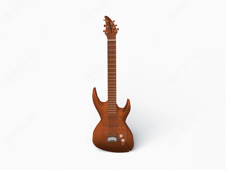 木吉他C4D模型