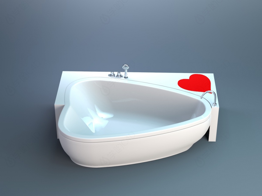心形浴缸C4D模型