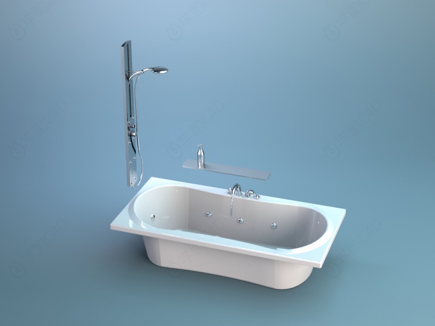 淋浴式浴缸C4D模型