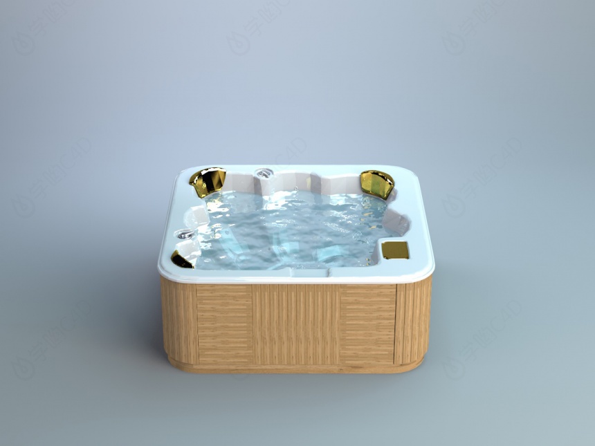 蓝色家用浴缸C4D模型