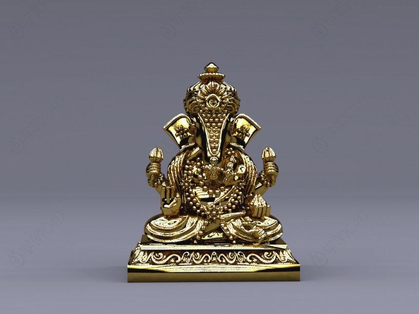 印度神象雕塑C4D模型
