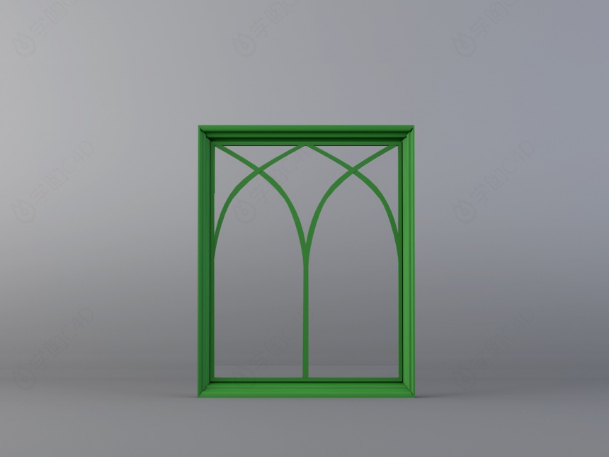 绿色创意门窗C4D模型