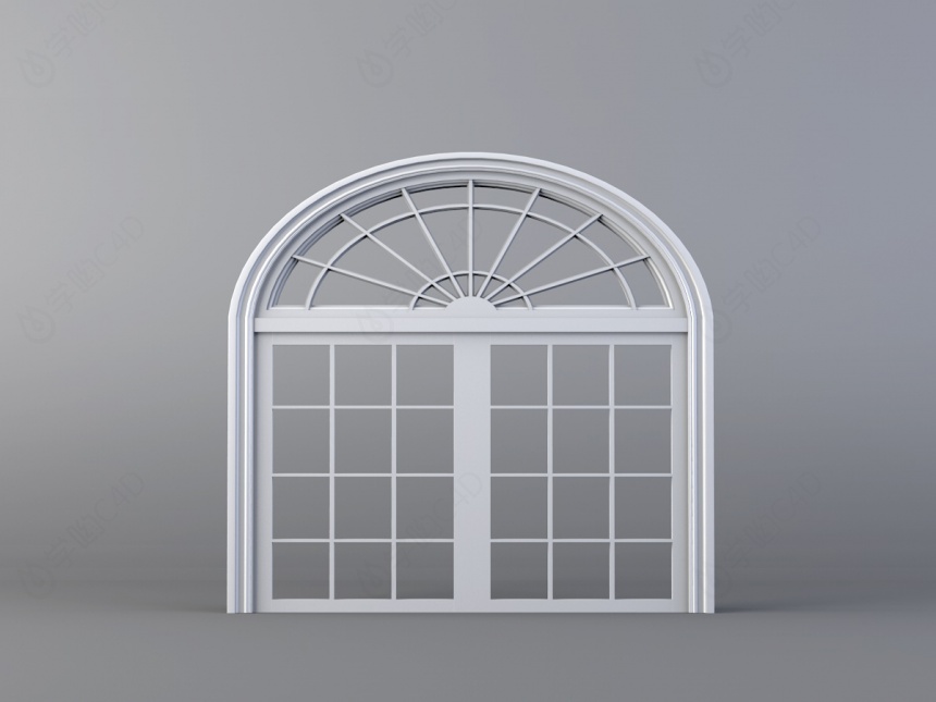 拱形门窗C4D模型