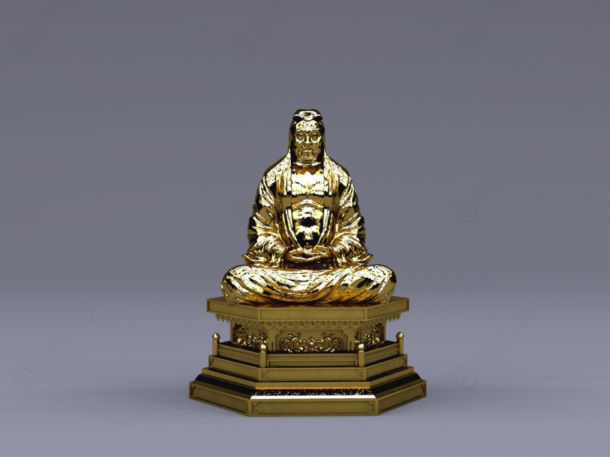 仿古佛教艺术品C4D模型