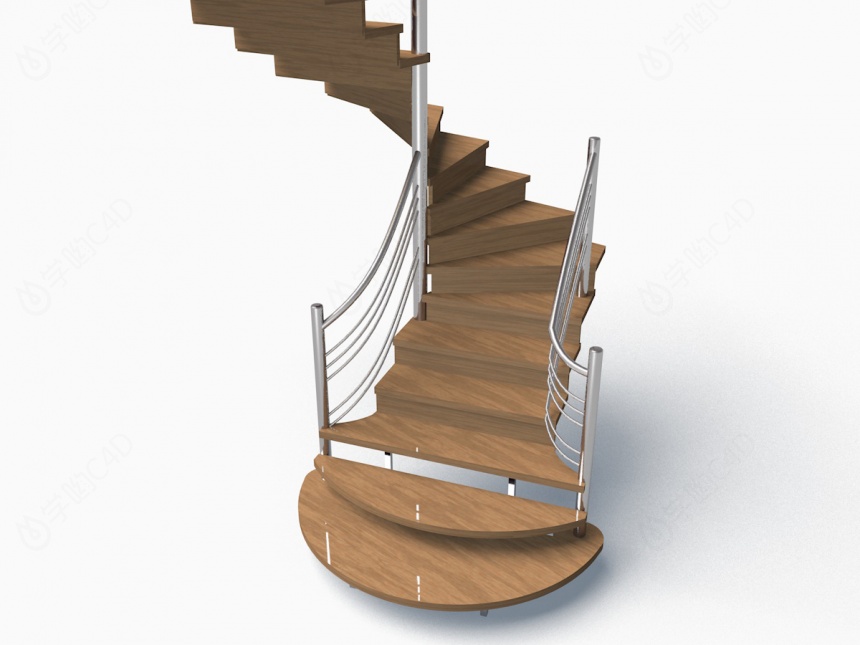 现代楼梯C4D模型