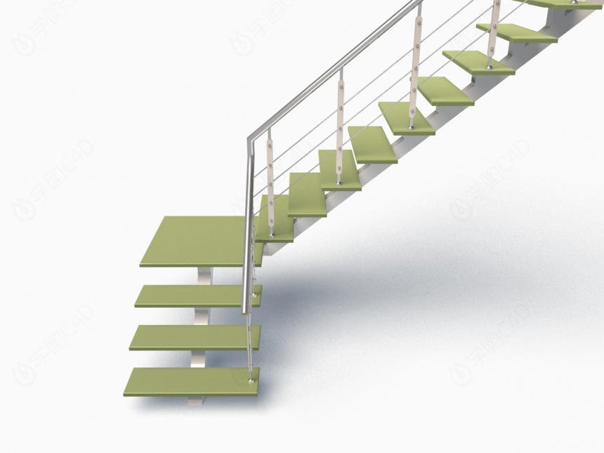 大理石地面楼梯C4D模型