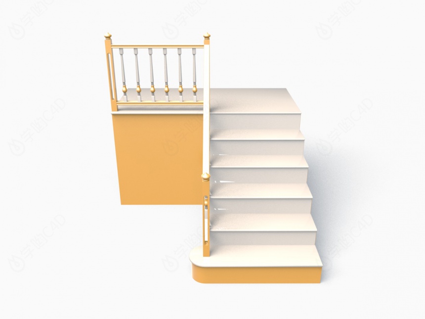 少台阶楼梯C4D模型