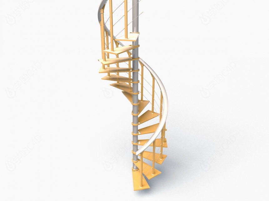 透明地面楼梯C4D模型