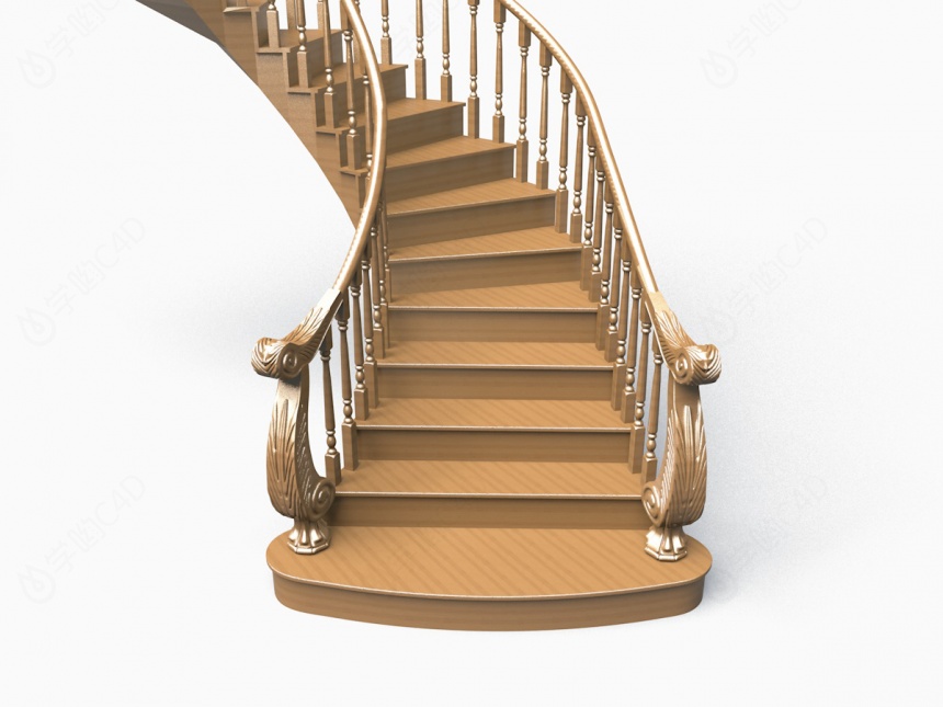 欧式楼梯C4D模型