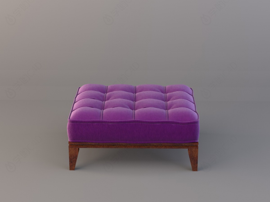 紫色沙发凳C4D模型