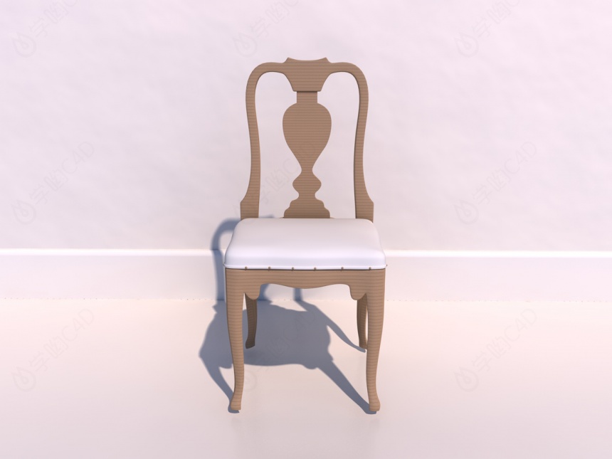 现代实木餐椅C4D模型