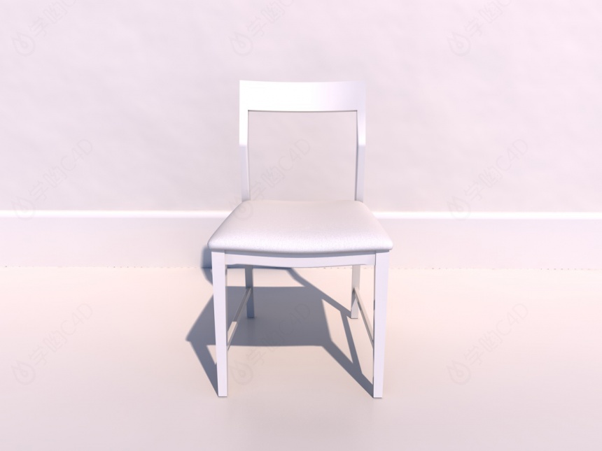 现代实木椅子C4D模型