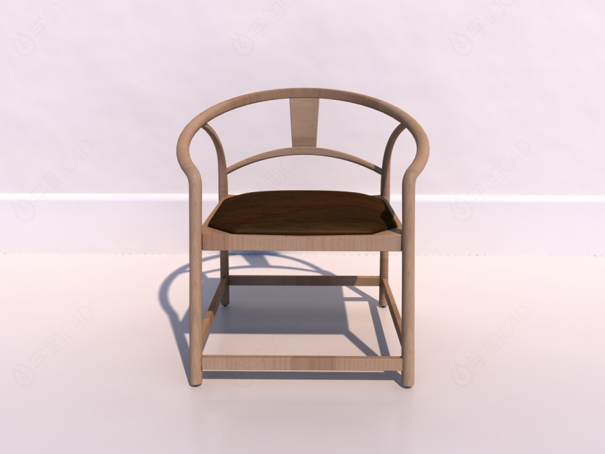 实木休闲椅子C4D模型