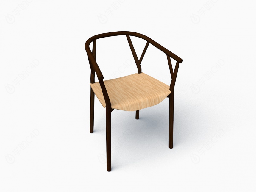 客厅实木椅子C4D模型