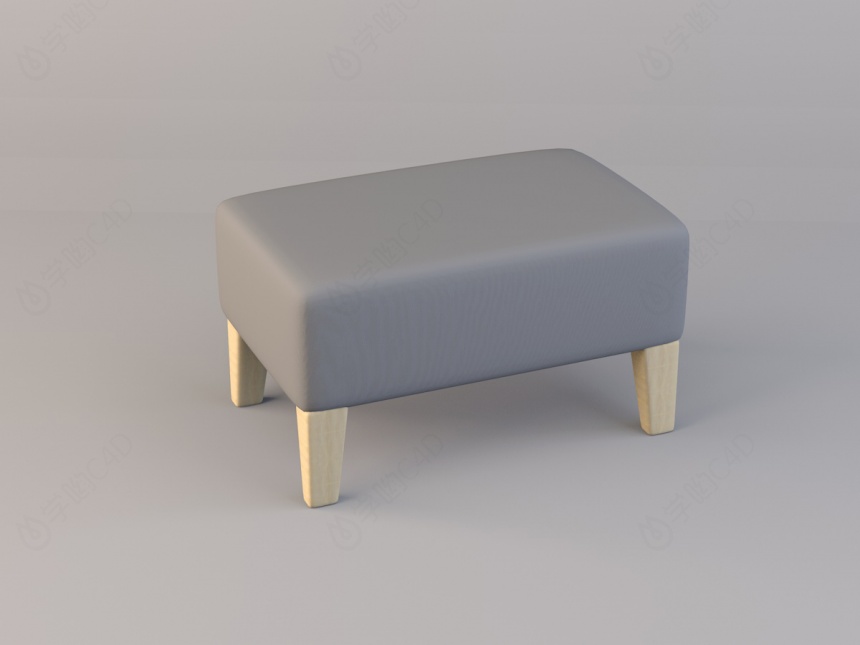 灰色沙发凳C4D模型