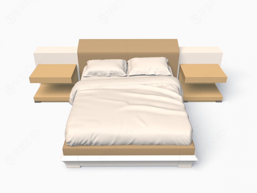 卧室双人床C4D模型